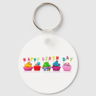 ハッピーバースデーカップケーキ – Keychain キーホルダー