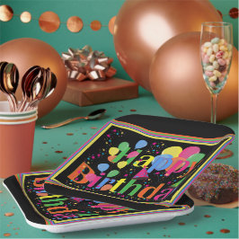 ハッピーバースデーカラフルお祝い ペーパープレート