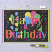 ハッピーバースデーカラフルお祝い 薄葉紙 (クラフト)