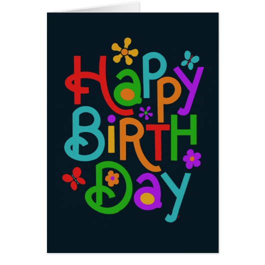 ハッピーバースデーカラフルカード (正面)