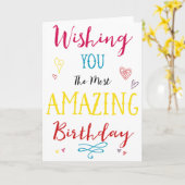 ハッピーバースデーカラフルカード カード (黄色い花)