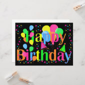 ハッピーバースデーカラフルカード カード (正面/裏面インサイチュ)