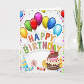 ハッピーバースデーカラフルカード カード (正面)
