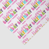 ハッピーバースデーカラフルキャンドルパーソナライズされた 薄葉紙 (詳細)