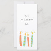 ハッピーバースデーカラフルケーキ及びキャンドルフラットカード (裏面)