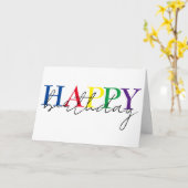 ハッピーバースデーカラフルシンプル カード (黄色い花)