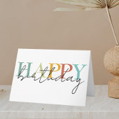 ハッピーバースデーカラフルシンプル カード