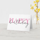 ハッピーバースデーカラフルシンプル カード (黄色い花)