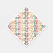 ハッピーバースデーカラフルタイポグラフィ スタンダードランチョンナプキン (角)