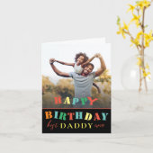 ハッピーバースデーカラフルダディ写真 カード (黄色い花)