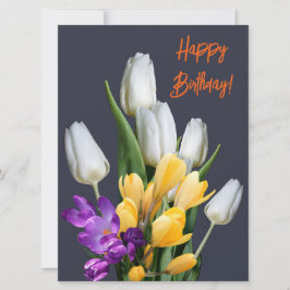 ハッピーバースデーカラフルチューリップフローラ シーズンカード
