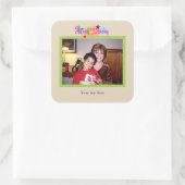 ハッピーバースデーカラフルテンプレート スクエアシール (バッグ)