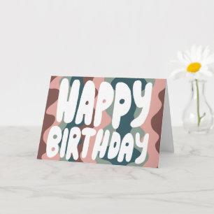 ハッピーバースデーカラフルバブルレターカスタムBday カード