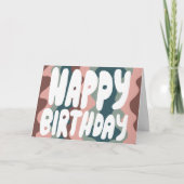 ハッピーバースデーカラフルバブルレターカスタムBday カード (正面)