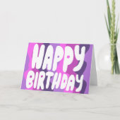 ハッピーバースデーカラフルバブルレターカスタムBday カード (正面)