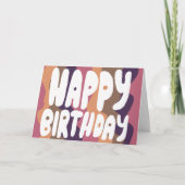 ハッピーバースデーカラフルバブルレターカスタムBday カード (正面)