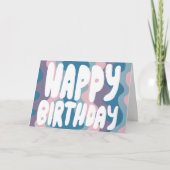 ハッピーバースデーカラフルバブルレターカスタムBday カード (正面)