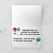 ハッピーバースデーカラフルバルーンの個人的な願い シーズンカード (内部)