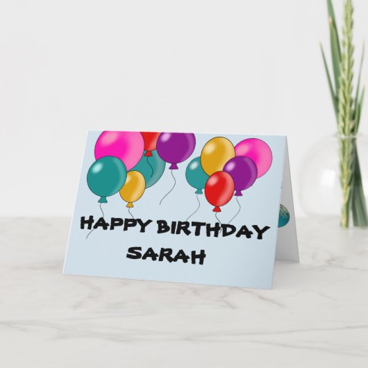 ハッピーバースデーカラフルバルーンの個人的な願い シーズンカード (正面)