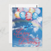 ハッピーバースデーカラフルバルーンカード ポストカード (正面/裏面)