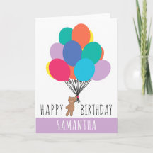 ハッピーバースデーカラフルバルーンテディベア名