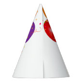 ハッピーバースデーカラフルバルーン束テンプレート パーティーハット (裏面)