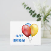 ハッピーバースデーカラフルバルーン ポストカード (スタンド正面)