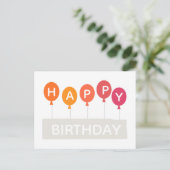 ハッピーバースデーカラフルバルーン ポストカード (スタンド正面)