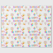 ハッピーバースデーカラフルバルーン ラッピングペーパー (フラット)