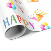 ハッピーバースデーカラフルバルーン ラッピングペーパー (ロールコーナー)