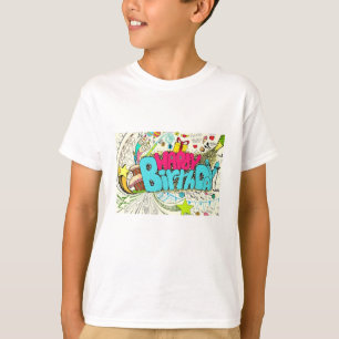 ハッピーバースデーカラフルパーティー素子 Tシャツ