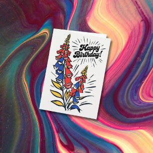 ハッピーバースデーカラフルフォックスグポップ・アートのラブアートおもしろい カード