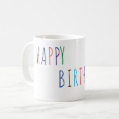 ハッピーバースデーカラフルフォント コーヒーマグカップ (正面左)