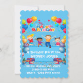 ハッピーバースデーカラフルフラットカード招待状 (正面)