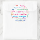 ハッピーバースデーカラフルブライトおもしろいワードクラウド ラウンドシール (バッグ)