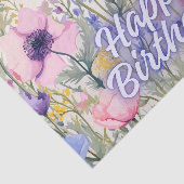 ハッピーバースデーカラフルポピーの花 薄葉紙 (詳細)