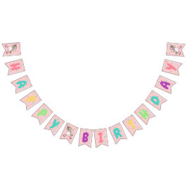 ハッピーバースデーカラフルユニコーンダビング バンティングフラッグ