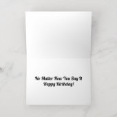 ハッピーバースデーカラフルレインボーストライプズ 箔グリーティングカード (内側レイダウン)