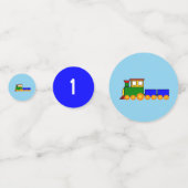 ハッピーバースデーカラフル列車をテーマにした少年 コンフェッティ (正面)