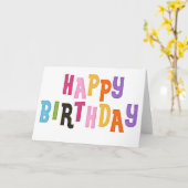 ハッピーバースデーカラフル単語グリーティングカード カード (黄色い花)