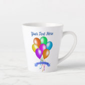 ハッピーバースデーカラフル吹き出しバナー カフェラテマグ (右)