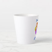 ハッピーバースデーカラフル吹き出しバナー カフェラテマグ (正面)