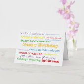 ハッピーバースデーカラフル多言語 箔グリーティングカード (蘭)