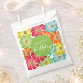 ハッピーバースデーカラフル春の花 フェイバーバッグ (クリップ留めされた状態)