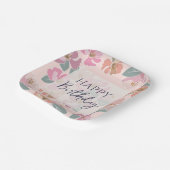 ハッピーバースデーカラフル春の花 ペーパープレート (傾斜あり)