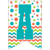 ハッピーバースデーカラフル水玉模様ジグザグザグ バンティングフラッグ (第3の旗)