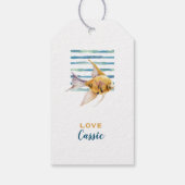 ハッピーバースデーカラフル熱帯魚の海岸 ギフトタグ (裏面)