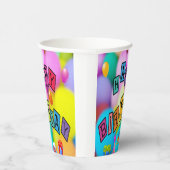 ハッピーバースデーカラフル紙パーティーカップ 紙コップ (右)