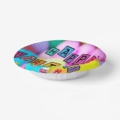 ハッピーバースデーカラフル紙ボウル ペーパーボウル (傾斜あり)