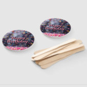 ハッピーバースデーカラフル紙吹雪&スイーツ ハンドファン (組立なし)